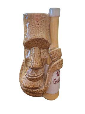Tiki Farm Galliano Ceramic Tiki Mug 2014 Collectible Brown & Yellow Drinkware